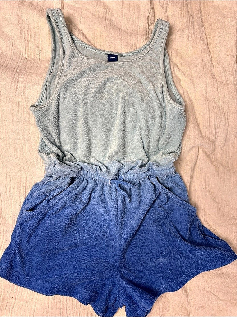 Old Navy Kids Blue Ombre Terry Romper Size Medium